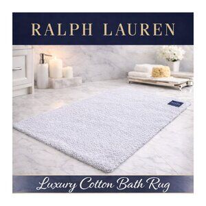 RALPH LAUREN Wilton Bath RUG Mat 17 x24 Silver Birch Light Grey 100% COTTON